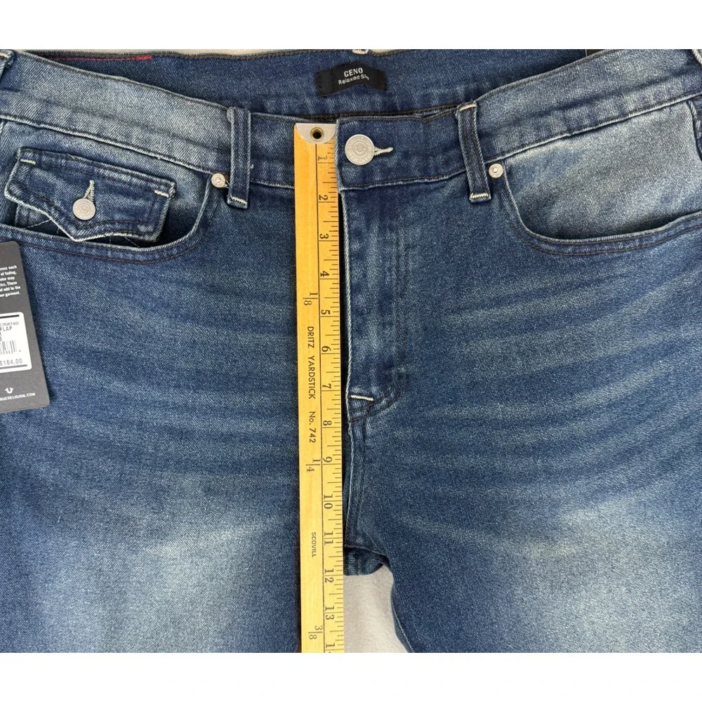 True Religion Geno Relaxed Slim Jeans Mens 36 Blue Medium 36x32 700819